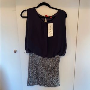 Sequence navy party dress xs new Saks 548 women